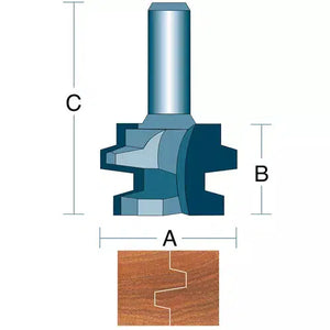 Roman Carbide DC1244 - Reversible Tongue & Groove Wedge 1/2" Shank