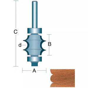 Roman Carbide DC1342 - 3/8" Multiple Bead 1/4" Shank