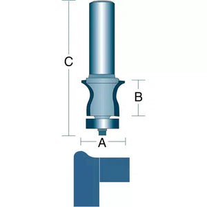 Roman Carbide DC1501 - Corian® No Drip Edge 1/2" Shank