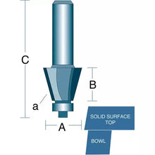 Load image into Gallery viewer, Roman Carbide DC1503 - Corian® 15° Bowl Edge 1/2&quot; Shank