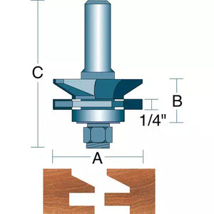 Roman Carbide DC1653 - Reversible Stile & Rail Set Beveled 1/2" Shank