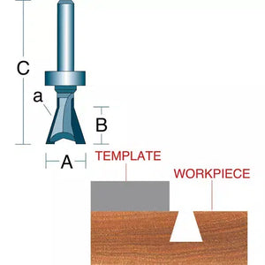 Roman Carbide DC1660 - 1/2" 14° Dovetail Pattern 1/4" Shank