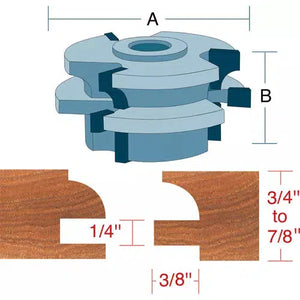 Roman Carbide DC2162 - Stile & Rail Cabinet Set Quarter Round, 3/4" Bore