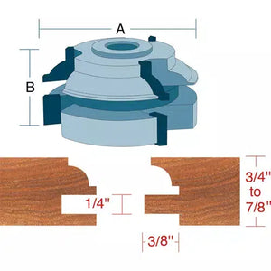 Roman Carbide DC2165 - Stile & Rail Cabinet Set Quarter Bead 3/4" Bore