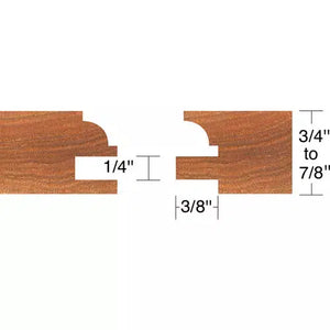 Roman Carbide DC2165 - Stile & Rail Cabinet Set Quarter Bead 3/4" Bore