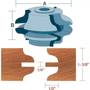 Roman Carbide DC2166 - Stile & Rail Ogee Set for Passage Door 3/4" Bore