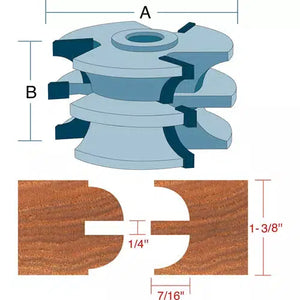 Roman Carbide DC2167 - Stile & Rail Quarter Round Set for Passage Door 3/4" Bore