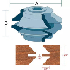 Roman Carbide DC2169 - Stile & Rail Roman Ogee Set for Passage Door 3/4" Bore