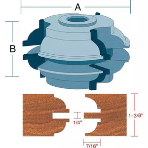 Roman Carbide DC2170 - Stile & Rail Quarter Bead Set for Passage Door 3/4" Bore