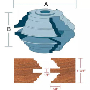 Roman Carbide DC2173 - Stile & Rail Bead & Cove Set for Entry Door 3/4" Bore