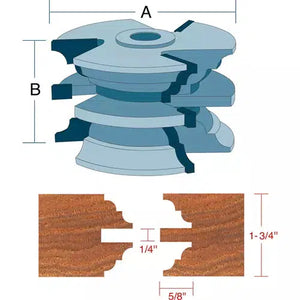 Roman Carbide DC2173 - Stile & Rail Bead & Cove Set for Entry Door 3/4" Bore