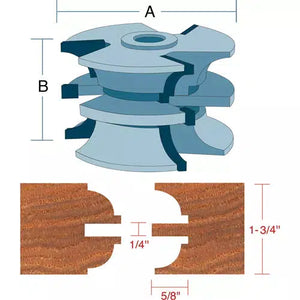 Roman Carbide DC2175 - Stile & Rail Quarter Bead Set for Entry Door 3/4" Bore