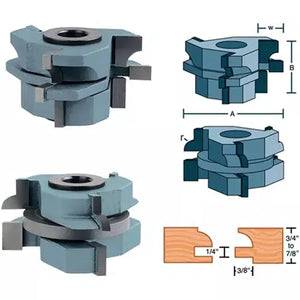 Roman Carbide DC2177 - Stile & Rail Cabinet Set Quarter Round 1-1/4" Bore