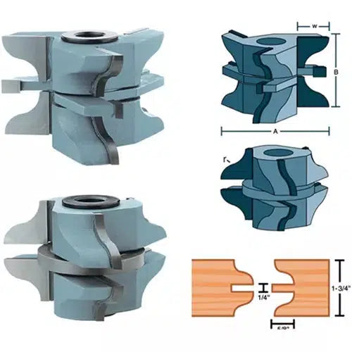 Roman Carbide DC2186 - Stile & Rail Ogee Set for Entry Door 1-1/4