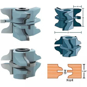 Roman Carbide DC2186 - Stile & Rail Ogee Set for Entry Door 1-1/4" Bore