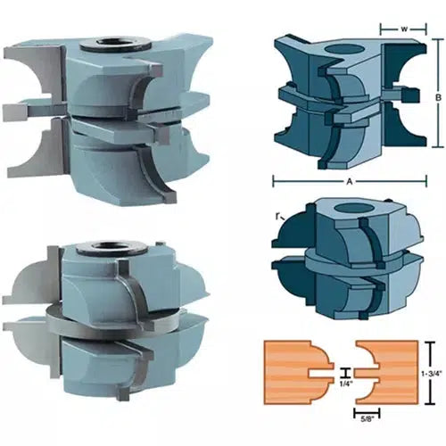 Roman Carbide DC2190 - Stile & Rail Quarter Bead Set for Entry Door 1-1/4