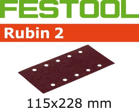 Festool Rubin2 115x228, RS2, 100 Grit, 10 pcs 499041