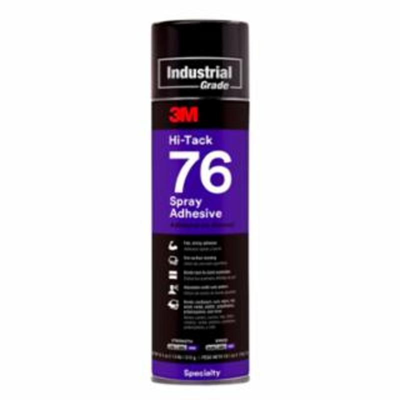 3M Hi-Tack 76 Spray Adhesives, 24 oz Tube, Clear/Amber 12 CAN / CA