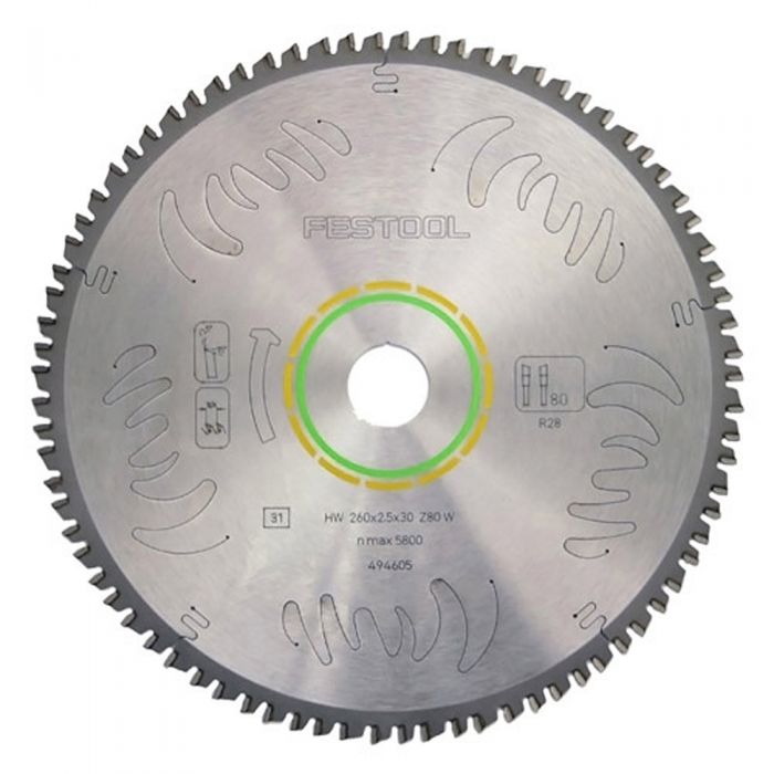Festool Wood Fine-Cut 10-1/4 in. 80 Tooth Circular Saw Blade 495387