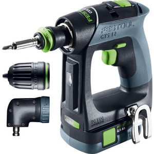 Festool Cordless Drill CXS 12 Set w/ 2.5Ah Battery Kit and Accessories 576869