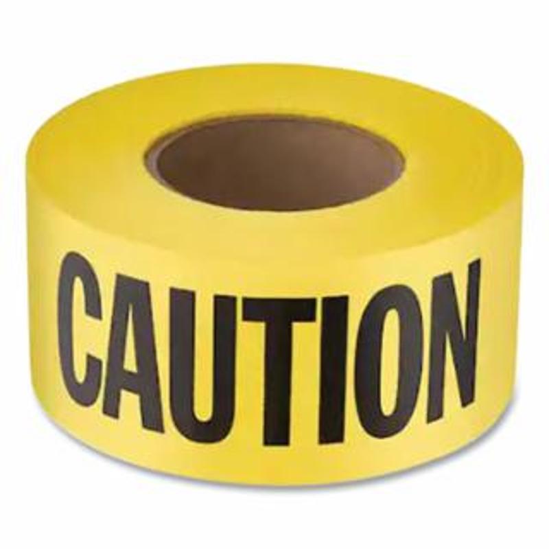 Empire Level Safety Barricade Tape, 3 in W x 1000 ft L, Caution, Yellow/Black 3 RL / PK