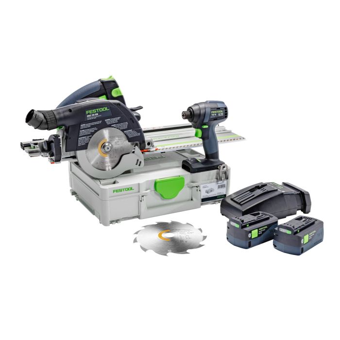 Festool Cordless Impact Driver & Track Saw Combo Kit with Guide Rail TID 18 + HKC 55 + FSK 250 577119