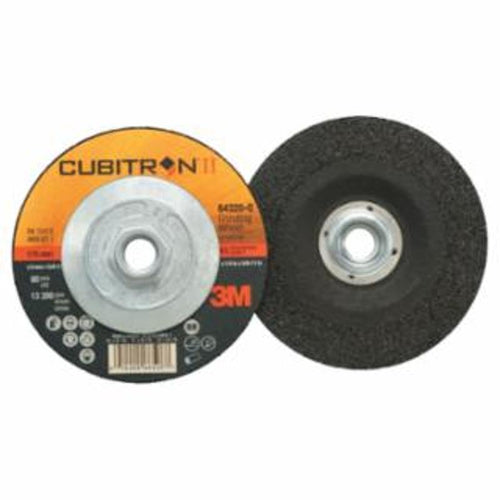 3M Cubitron™ II Depressed Center Grinding Wheel, 4-1/2 in dia, 1/4 Thick, 5/8 -11 Arbor, 36 Grit, Precision Shaped Ceramic 20 WH / Case