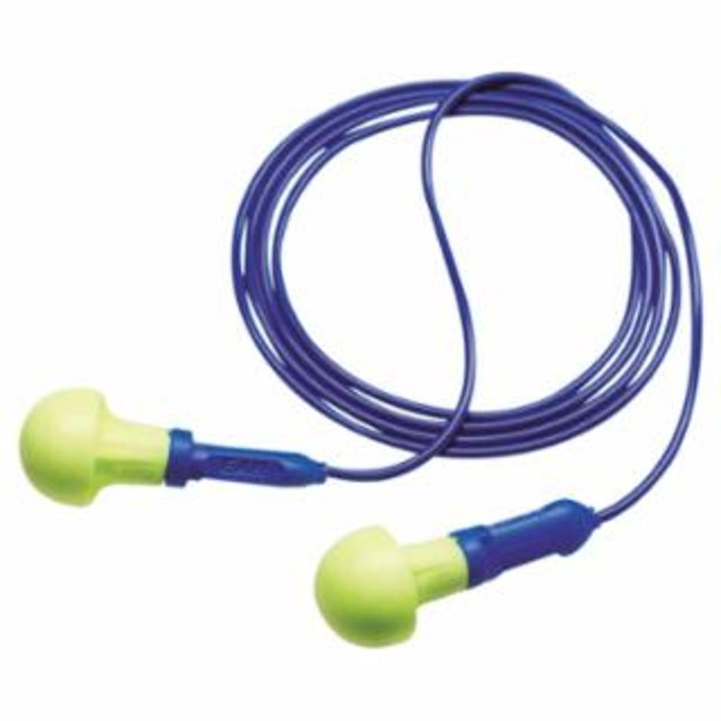 3M E-A-R™ Push-Ins Foam Earplug, Polyurethane, Blue/Yellow, Corded 500 EA / BX