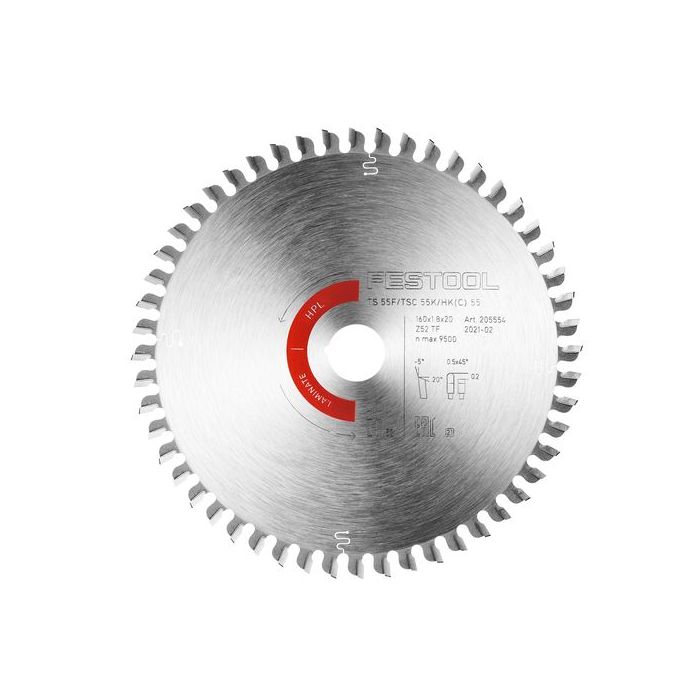 Festool Laminate 52 Tooth Saw Blade for TS 55 F/TSC 55 K/HK 55/HKC 55 205562
