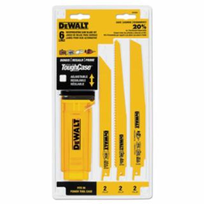 DeWalt Reciprocating Blade Sets, Wood/Metal, 6 pc 
1 EA / EA