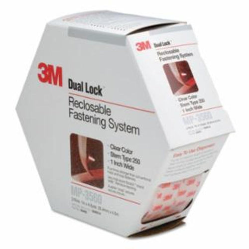 3M Dual Lock™ Reclosable Fastener, MP3560, Type 250, Clear, 1 in W x 4.9 yd L 2 EA / PK