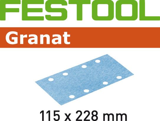 Festool Granat 115 x 228 mm 120G Abrasive Sheet, 100-Pack 498947