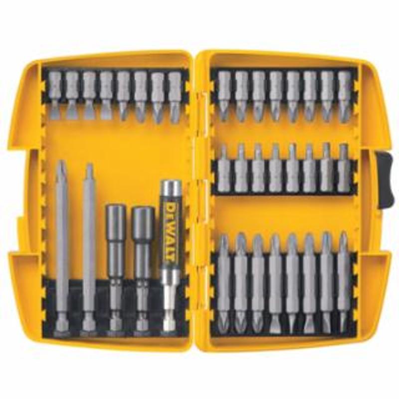 DeWalt Tough Case Screwdriving Sets, 37 Piece, Philips, Square Recess, slotted, and double-ended Bits