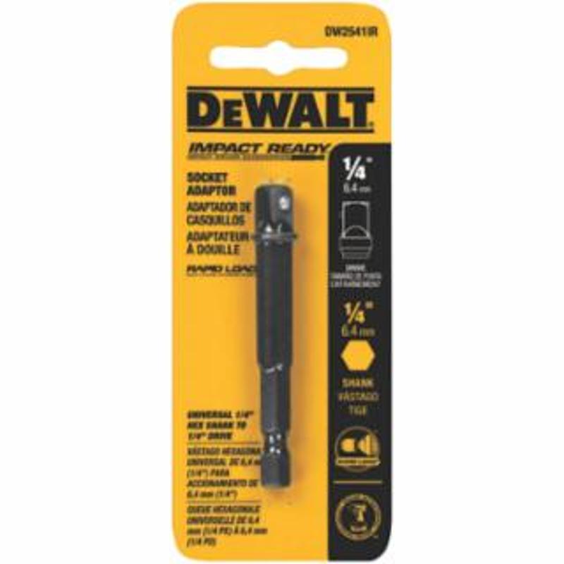 DeWalt Impact Ready Socket Adaptors, 1/4 in (Hex); 1/4 in (Square) 
1 EA / EA