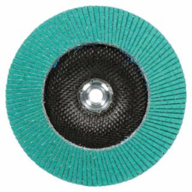 3M Flap Disc 577F, 4 in dia, 80 Grit, 5/8 Arbor, 13300 rpm, Type 29 10 DC / Case