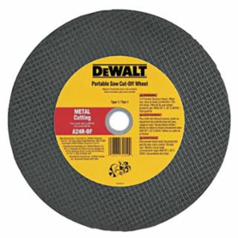 DeWalt High Speed Wheels, 14 in, 1 in Arbor, A24R, 5,500 rpm, Metal Cutting 
1 EA / EA