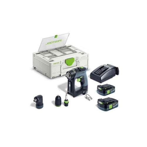 Festool Cordless Drill CXS 12 Set w/ 2.5Ah Battery Kit and Accessories 576869