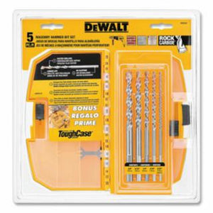 DeWalt 5 Piece Premium Percussion Masonry Drill Bit Set, 5/32 in, 3/16 in, 1/4 in, 5/16 in, 3/8 in, Case 
1 ST / ST