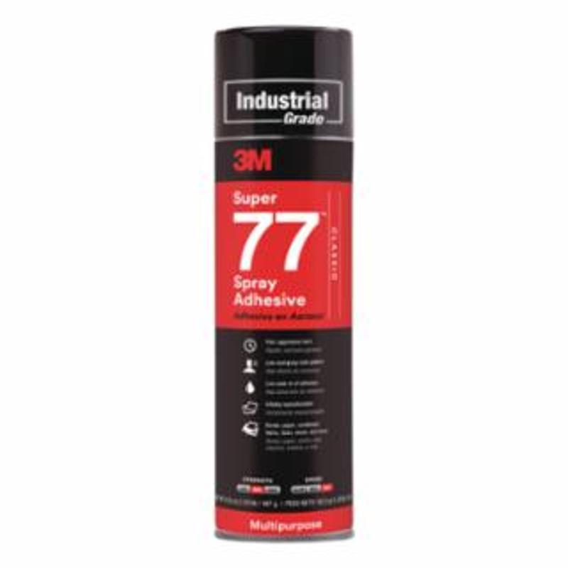 3M Super 77™ Multi-Purpose Spray Adhesive, 24 oz Aerosol Can, Clear 12 CN / CA