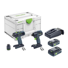Load image into Gallery viewer, Festool Cordless Drill &amp; Impact Driver Set TID 18 HPC 4.0-I-Set T18 577615