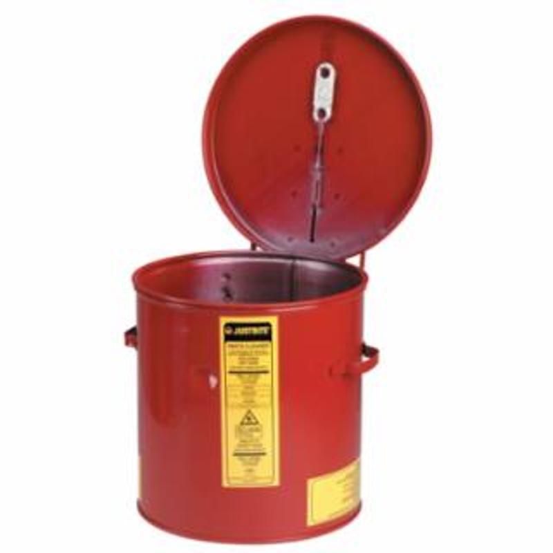 Justrite Dip Tank for Cleaning Parts, Manual Cover with Fusible Link, 10 in H x 9.375 in dia Outer, 2 gal, Steel, Red