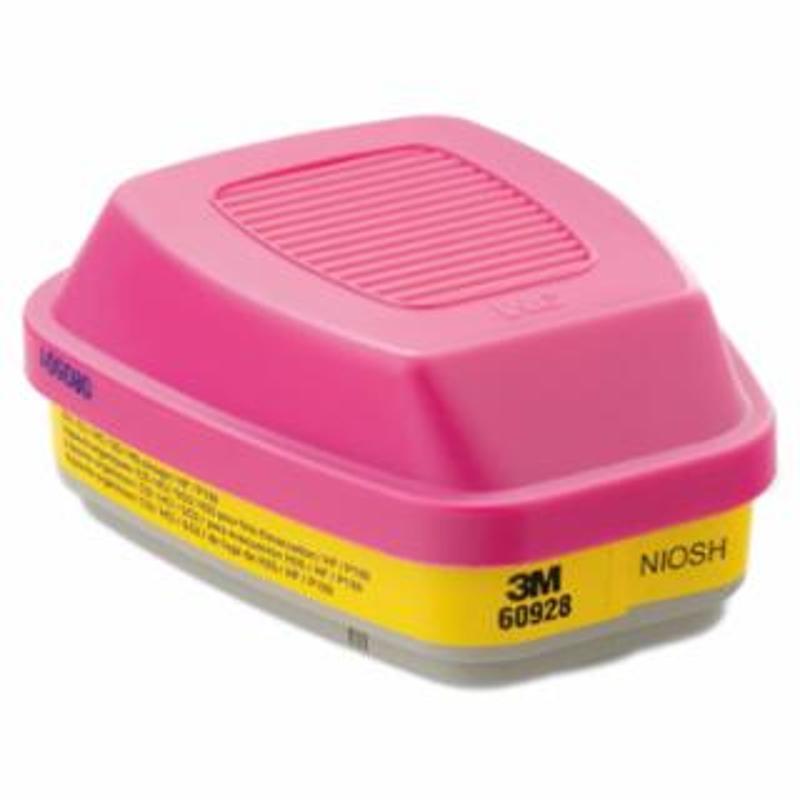 3M Combination Cartridge/P100 Particulate Filter, Methylbromide/Radioiodine, Magenta/Yellow 2 EA / PK