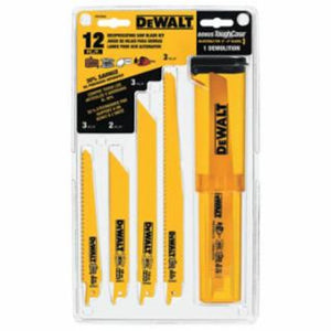 DeWalt Reciprocating Blade Sets, Wood/Metal, 12 pc with Case 
1 ST / ST