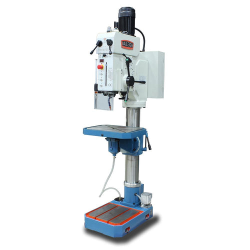 Baileigh Industrial - 220V 3Phase Gear Driven Drill Press. Power Feed, Coolant System, MT4 Spindle