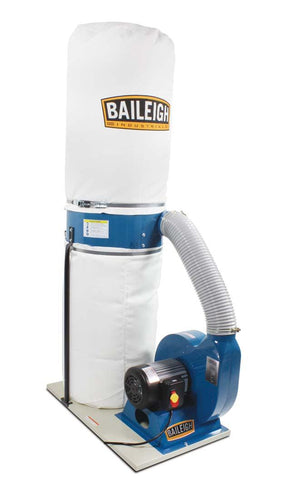 Baileigh Industrial - 1-1/2HP 110V Bag Style Dust Collector, 1300 CFM, 30 Micron Upper and Lower Bags