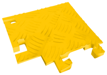 Load image into Gallery viewer, 90 Degree Left Turn for FL1X1.5, 1-Channel Fastlane® Drop-Over Cable Protector, Yellow - FL90LT1X1.5-Y