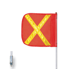 Load image into Gallery viewer, General-Purpose 6' Non-Lighted Warning Whip w/ Threaded Hex Base 12" Orange Flag Yellow X