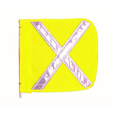 Load image into Gallery viewer, 12" Yellow Replacement Flag for Warning Whips with White Reflective X - FS9025-Y
