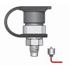 Load image into Gallery viewer, Female Quick Disconnect Base Mount with Hot Plug with 12 Pigtail and Debris Cap (Powered) — image 2 of 2