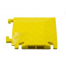 Load image into Gallery viewer, 90 Degree Left Turn for FL2X1.75, 2-Channel Fastlane® Drop-Over Cable Protector, Yellow - FL90LT2X1.75-Y